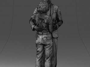 000101 Elderly Couple Embracing 0105 3D Model