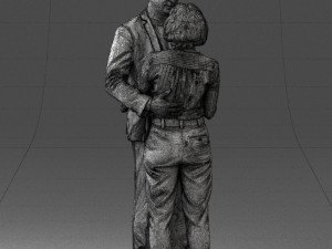 000101 Elderly Couple Embracing 0105 3D Model