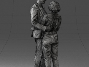 000101 Elderly Couple Embracing 0105 3D Model