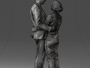 000101 Elderly Couple Embracing 0105 3D Model