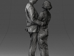000101 Elderly Couple Embracing 0105 3D Model