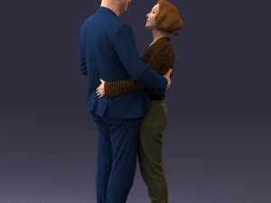 000101 Elderly Couple Embracing 0105 3dp 3D Print Model