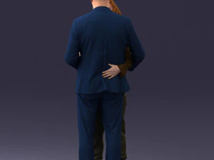 000101 Elderly Couple Embracing 0105 3dp 3D Print Model