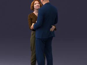 000101 Elderly Couple Embracing 0105 3dp 3D Print Model