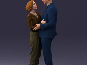 000101 Elderly Couple Embracing 0105 3dp 3D Print Model