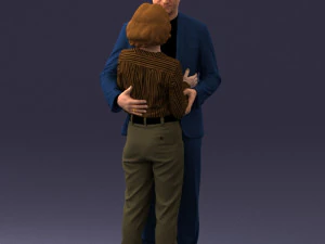 000101 Elderly Couple Embracing 0105 3dp 3D Print Model