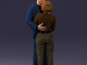 000101 Elderly Couple Embracing 0105 3dp 3D Print Model
