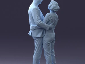 000101 Elderly Couple Embracing 0105 3dp 3D Print Model