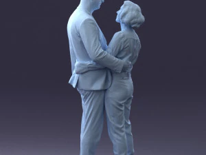 000101 Elderly Couple Embracing 0105 3dp 3D Print Model