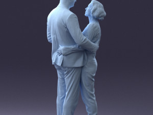 000101 Elderly Couple Embracing 0105 3dp 3Dプリントモデル