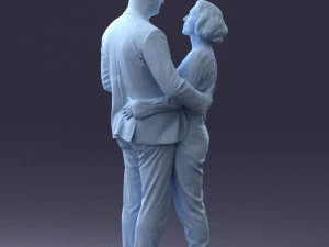 000101 Elderly Couple Embracing 0105 3dp 3D Print Model