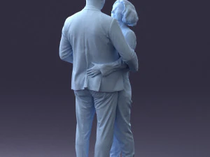 000101 Elderly Couple Embracing 0105 3dp 3D Print Model