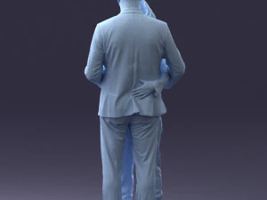 000101 Elderly Couple Embracing 0105 3dp 3D Print Model
