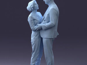 000101 Elderly Couple Embracing 0105 3dp 3D Print Model