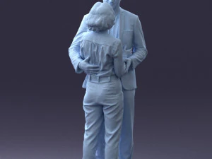 000101 Elderly Couple Embracing 0105 3dp 3D Print Model