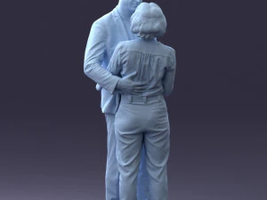 000101 Elderly Couple Embracing 0105 3dp 3D Print Model