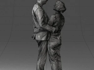 000101 Elderly Couple Embracing 0105 3dp 3D Print Model