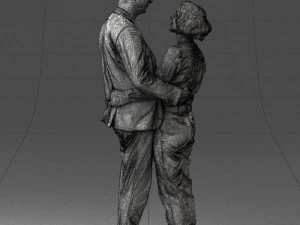 000101 Elderly Couple Embracing 0105 3dp 3D Print Model