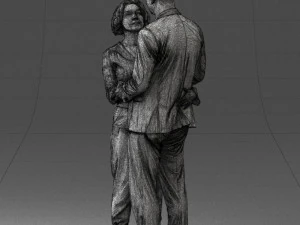 000101 Elderly Couple Embracing 0105 3dp 3D Print Model