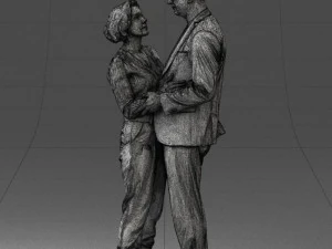 000101 Elderly Couple Embracing 0105 3dp 3D Print Model