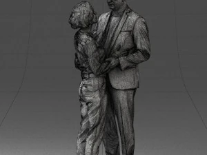 000101 Elderly Couple Embracing 0105 3dp 3D Print Model