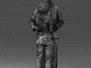 000101 Elderly Couple Embracing 0105 3dp 3D Print Model