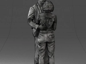 000101 Elderly Couple Embracing 0105 3dp 3D Print Model