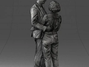 000101 Elderly Couple Embracing 0105 3dp 3D Print Model