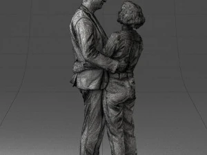 000101 Elderly Couple Embracing 0105 3dp 3D Print Model