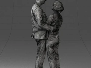 000101 Elderly Couple Embracing 0105 3dp 3D Print Model