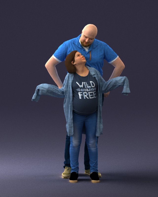 000091 Loving Couple 1113 Model 3D .c4d .max .obj .3ds .fbx .stl .blend