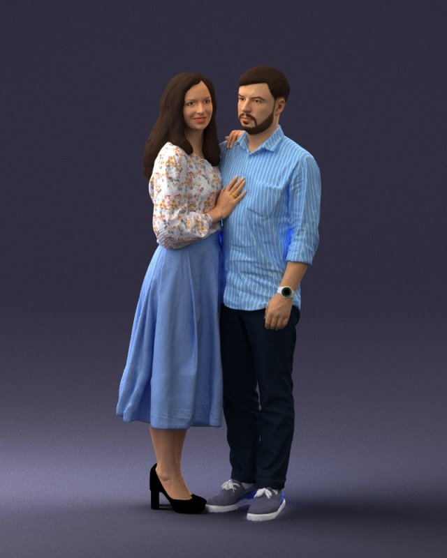 couple 0805 3D Модель .c4d .max .obj .3ds .fbx .stl .blend 