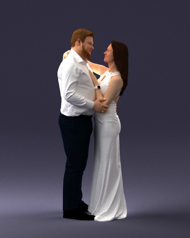 000100 Wedding Couple 0105 3dp 3Dプリントモデル .c4d .max .obj .3ds .fbx .stl .blend