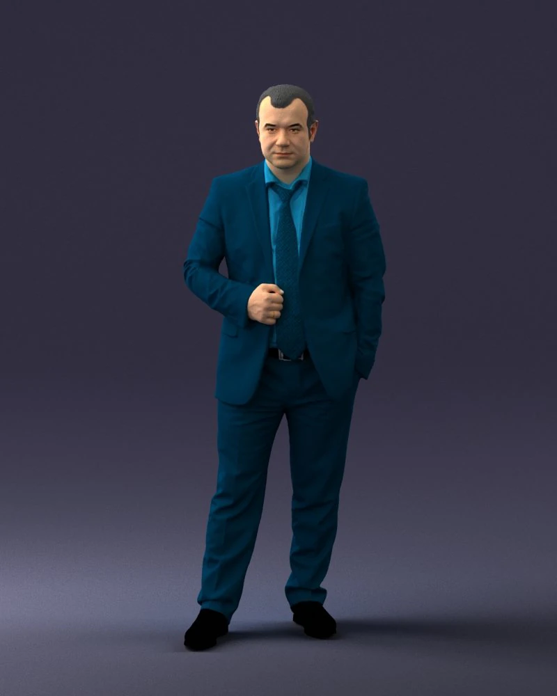 000080 Businessman in Formal Suit 0912 3D Model .c4d .max .obj .3ds .fbx .stl .blend 