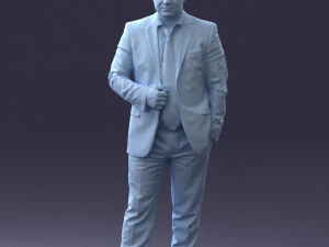 000080 Businessman in Formal Suit 0912 3D Model