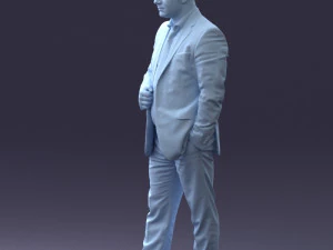 000080 Businessman in Formal Suit 0912 3D Model