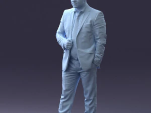 000080 Businessman in Formal Suit 0912 3D Model