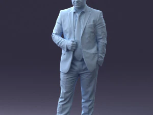 000080 Businessman in Formal Suit 0912 3D Model