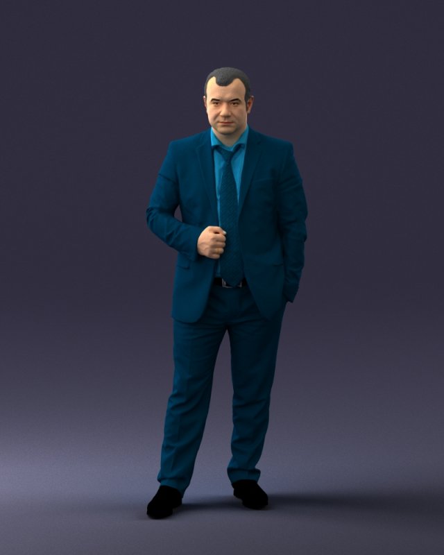 000080 Businessman in Formal Suit 0912 3dp 3D Принт Модель .c4d .max .obj .3ds .fbx .stl .blend