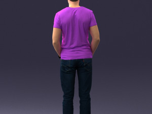 000078 Casual Man in Graphic T-Shirt 0911 3D 모델