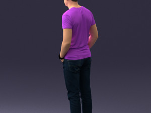 000078 Casual Man in Graphic T-Shirt 0911 3D 모델