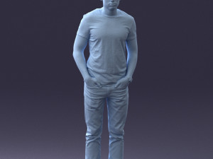 000078 Casual Man in Graphic T-Shirt 0911 3D 모델