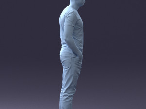 000078 Casual Man in Graphic T-Shirt 0911 3D 모델
