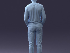 000078 Casual Man in Graphic T-Shirt 0911 3D 모델