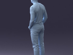 000078 Casual Man in Graphic T-Shirt 0911 3D 모델