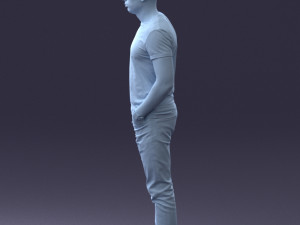 000078 Casual Man in Graphic T-Shirt 0911 3D 모델