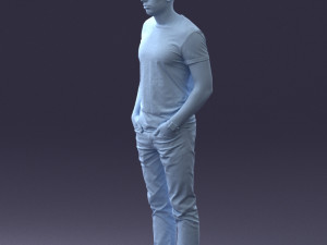 000078 Casual Man in Graphic T-Shirt 0911 3D 모델