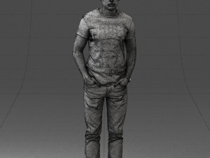000078 Casual Man in Graphic T-Shirt 0911 3D 모델