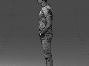 000078 Casual Man in Graphic T-Shirt 0911 3D 모델