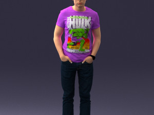 000078 Casual Man in Graphic T-Shirt 0911 3dp 3D 프린트 모델